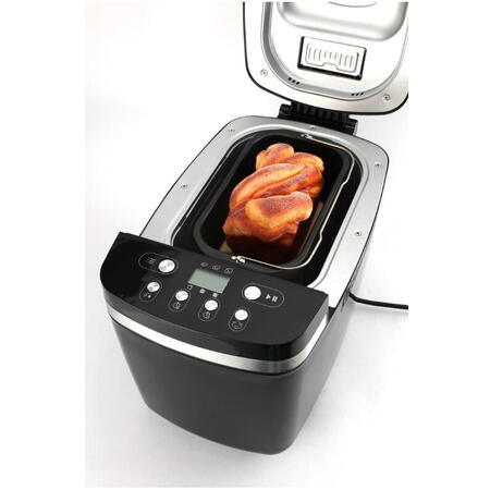 Masina de paine HBM-D850BK2P, 14 programe, control digital, 2 lame framantat, mentinere cald, Negru
