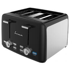 Prajitor de paine Fram FTP-1574SSBK, 1600 W, 4 felii, 7 niveluri de rumenire Negru/Inox