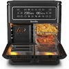 Friteuza dubla cu aer cald, Breville, Halo Flexi, Digital, 11L, 2400W, 240 grade, 12 moduri de gatire, functie de oprire automata, negru