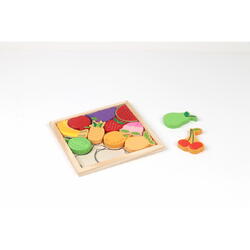 MomKi PUZZLE DIN LEMN CU FRUCTE, 12 PIESE