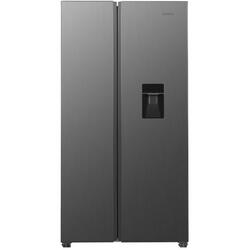 Side by Side Samus SSX-558NFDE, 439 l, Full No Frost, Dozator apa, Afisaj LCD, Clasa energetica E, Negru-Inox