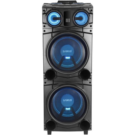 Boxa portabila Samus Fiesta 12, 1000 W, Difuzoare: 2 x 12 inch, Display digital, Bluetooth