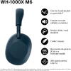 Casti Over the Ear Sony WH-1000XM6L, Wireless, Bluetooth, Hi-Res Audio, Noise cancelling, Autonomie 30 ore, Microfon, Alexa si Google Assistant, Design pliabil, Albastru