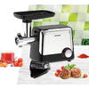 Heinner Masina de tocat HMG-2100BKS3, 2100W, accesorii rosii, kebbe si carnati, 1.8 Kg/min, 2 viteze, Negru/Inox