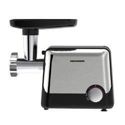 Heinner Masina de tocat HMG-2100BKS3, 2100W, accesorii rosii, kebbe si carnati, 1.8 Kg/min, 2 viteze, Negru/Inox