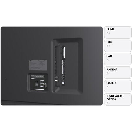 Televizor LG LED 75UA74003LB, 189 cm, Smart, 4K Ultra HD, Clasa F (Model 2025)
