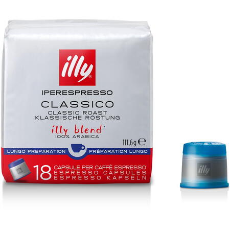 Cafea capsule, illy Iperespresso classico lungo, 18 buc, 111.6 g