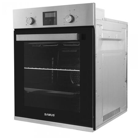 Pachet Incorporabil Samus Cuptor Incorporabil SCE458GTXV, 47 L, 6 Functii, Latime 45 cm + Plita incorporabila PSG-43SG1, 3 Arzatoare pe gaz, Gratare fonta, Sticla neagra