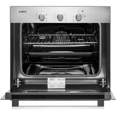 Pachet Samus Cuptor incorporabil Samus SC616GTXV, 56 L, 2200 W si Plita incorporabila PSG-64SX2, 4 arzatoare gaz, Inox