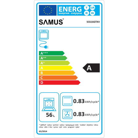 Pachet Samus Cuptor incorporabil Samus SC616GTXV, 56 L, 2200 W si Plita incorporabila PSG-64SX2, 4 arzatoare gaz, Inox