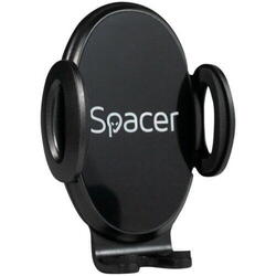 Suport auto Spacer, ventilatie prin clips prindere laterala rotire 360, Negru