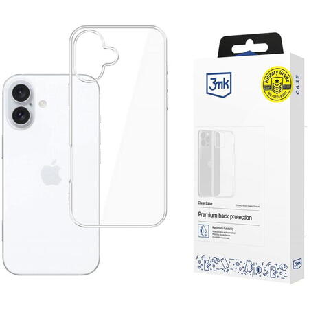 Husa de protectie 3mk Clear Case pentru iPhone 16, Transparent