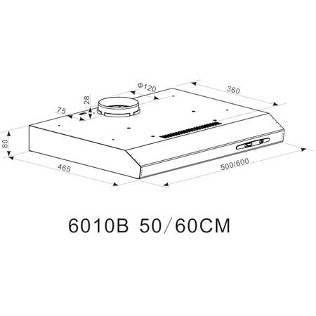 Hota tradtionala Candy CFT610/4W/1, Putere de absorbtie 209 mc/h, 3 trepte de viteza, LED, Clasa C, 60 cm, Alba