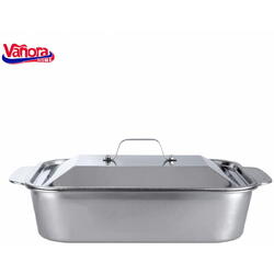 Vanora TAVA INOX CU CAPAC 36.5x22x7 CM, ZIRA