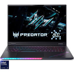Laptop Acer Predator Helios 18 AI PH18-73-94AF pana la Intel® Core™ Ultra 9 275HX pana la 5.4GHz, 18" WQUXGA, 120Hz, IPS, 64GB DDR5 RAM, 2TB SSD, NVIDIA® GeForce RTX™ 5090 24GB GDDR7, No OS, Abyssal Black
