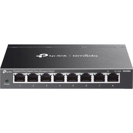 Switch TP-Link ES208G Omada 8-Port Gigabit, 4-Port PoE+, 8xLAN, 10/100/1000 Mbps, 65W
