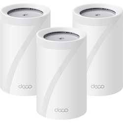 Sistem Mesh Wi-Fi TP-Link Deco BE65 Pro(3-pack), BE93000, Tri-Band, Wi-Fi 7, MLO, HomeShield, 2 porturi 5Gbps si 1 port 2.5Gbps, cu acoperire pentru intreaga casa