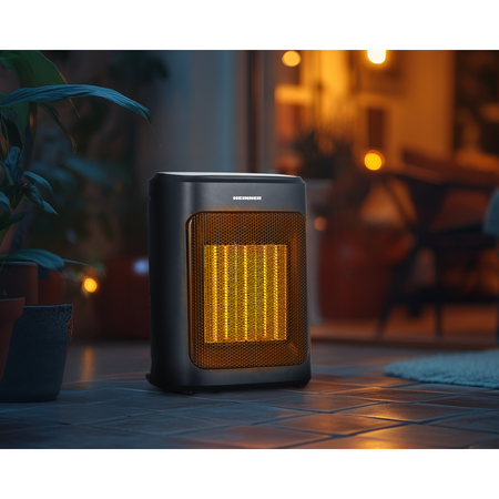 Radiator ceramic Heinner HCH-MD20BK, 2 trepte de putere: 1200W /2000W +ventilator, termostat digital cu afisaj LED, protectie supraincalzire