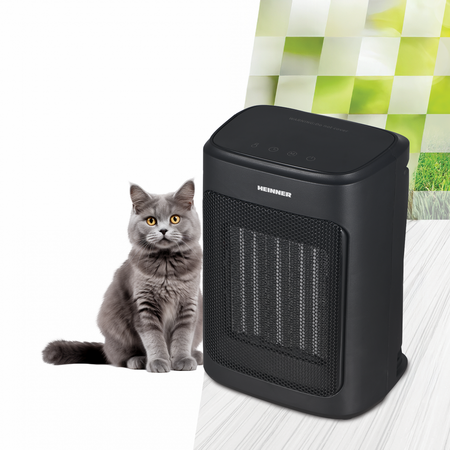 Radiator ceramic Heinner HCH-MD20BK, 2 trepte de putere: 1200W /2000W +ventilator, termostat digital cu afisaj LED, protectie supraincalzire