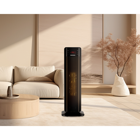 Radiator ceramic tip turn Heinner HCHT-MD20BK, 2 trepte de putere, temporizator, protectie supraincalzire