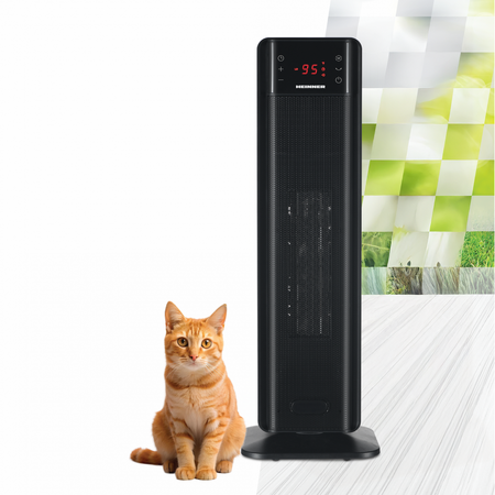 Radiator ceramic tip turn Heinner HCHT-MD20BK, 2 trepte de putere, temporizator, protectie supraincalzire