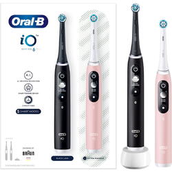 Set periute de dinti electrice Braun Oral-B iO 3, 3 moduri, Negru/Roz