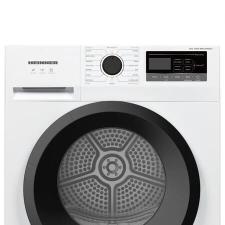 Uscator de rufe HEINNER HHPD-M8N13PBKE+, 8 kg, Clasa E, 16 programe, Alb