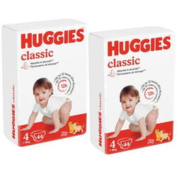 Scutece Huggies Classic Jumbo nr 4, 7-18 kg, 88 buc