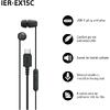 Casti In-Ear SONY IER-EX15CB, Cu Fir, Microfon, USB-C, Negru