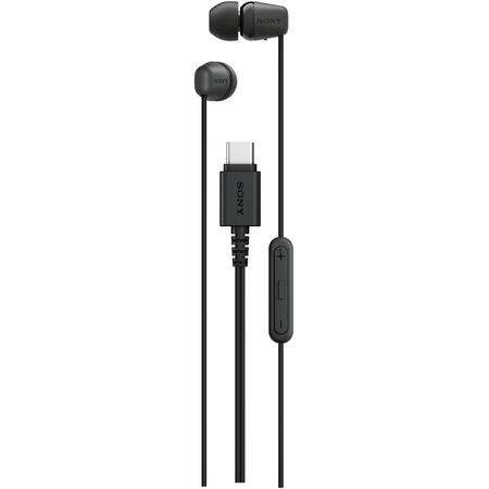 Casti In-Ear SONY IER-EX15CB, Cu Fir, Microfon, USB-C, Negru