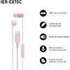 Casti In-Ear SONY IER-EX15CP, Cu Fir, Microfon, USB-C, Roz