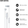 Casti In-Ear SONY IER-EX15CW, Cu Fir, Microfon, USB-C, Alb