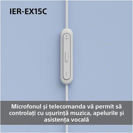 Casti In-Ear SONY IER-EX15CW, Cu Fir, Microfon, USB-C, Alb