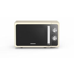 Heinner Cuptor cu microunde HMW-MD20MRCR, 20 L, control mecanic, 800 W, 5 trepte de putere, Crem