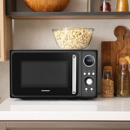 Cuptor cu microunde HMW-MD20DRBK, 20 L, CONTROL DIGITAL, 800W, 5 trepte de putere, Negru