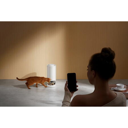 Dispenser Automat de Hrana pentru animale Mova PF10 Pro, 3.4 L, Alb