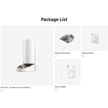 Dispenser Automat de Hrana pentru animale Mova PF10 Pro, 3.4 L, Alb