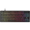 Tastatura Gaming cu fir Corsair K55 CORE TKL, iluminare RGB, 87 de taste, Switch-uri Rubber Dome, conectivitate USB 2.0 Type-A