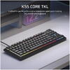 Tastatura Gaming cu fir Corsair K55 CORE TKL, iluminare RGB, 87 de taste, Switch-uri Rubber Dome, conectivitate USB 2.0 Type-A
