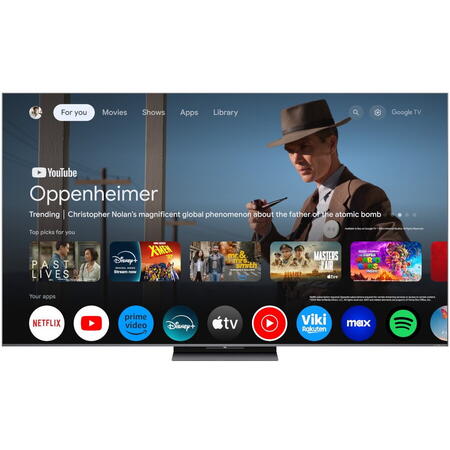 Televizor Mini LED TCL 65Q8C, 164 cm, Google TV, Ultra HD 4K, Clasa D