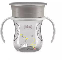 Cana de tranzitie pentru bebelusi Chicco, 200ml, 12 luni+, Gri