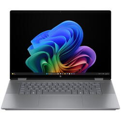 Laptop HP OmniBook X Flip 16-ar0012nn cu procesor AMD Ryzen™ AI 7 350 pana la 5.0GHz, 16.0" TOUCH, 3K, 24GB DDR5 RAM, 1TB SSD, AMD Radeon™ 860M Graphics, Windows 11 Home, Meteor Silver