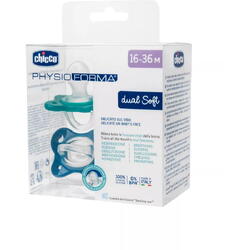Suzeta anatomica Chicco PhysioForma Dual Soft, 2 buc, bleu, 16-36 luni